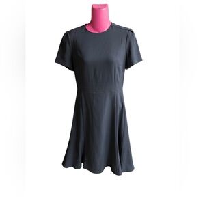 MM LaFleur 4 navy blue short sleeve midi dress